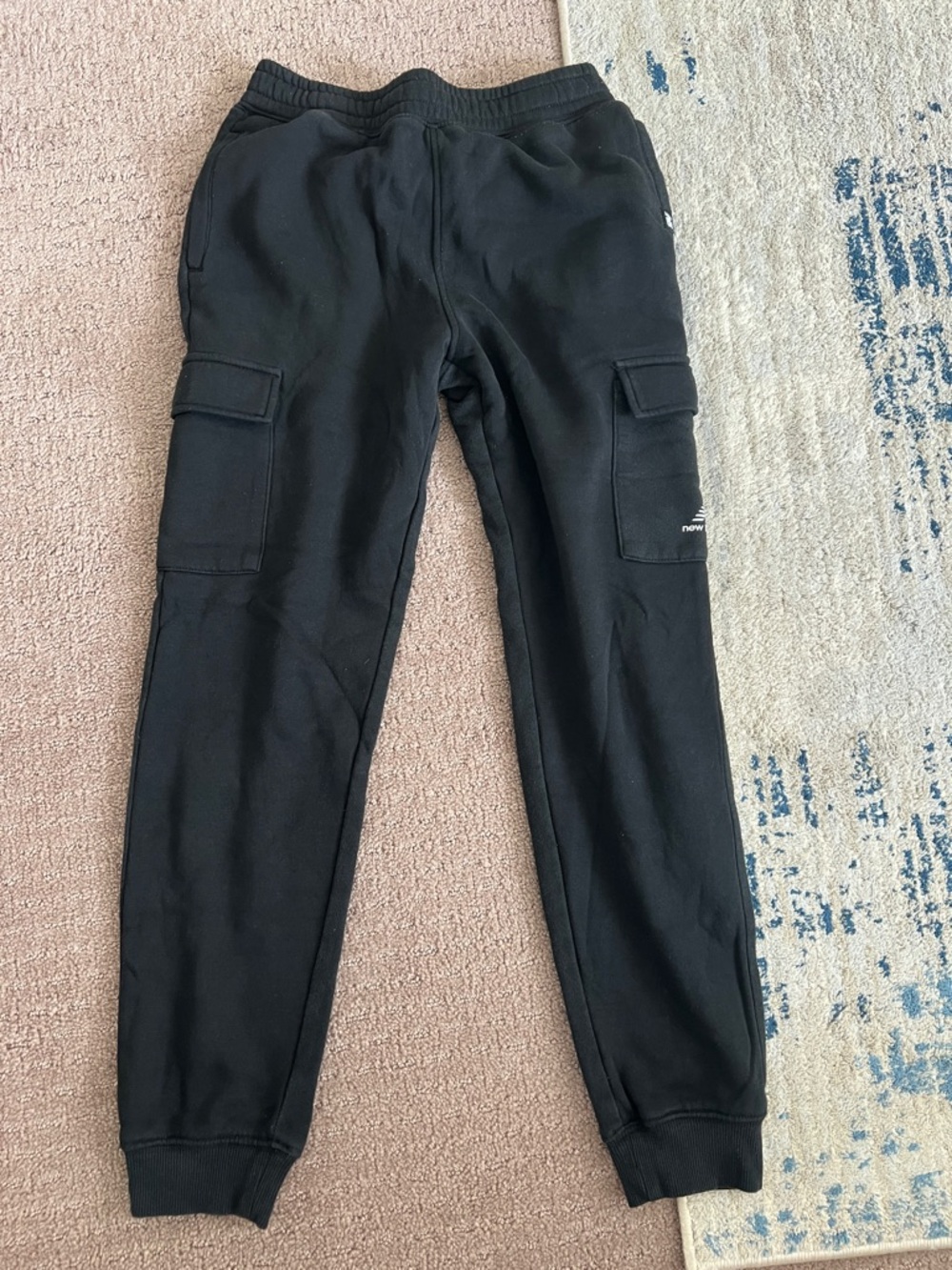 New Balance Black Cargo Joggers with Logo Pocket
